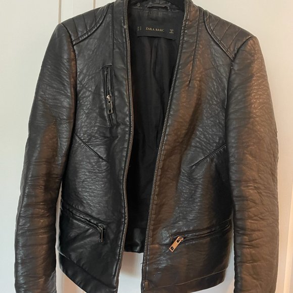 ZARA LEATHER JACKET S - Picture 1 of 2